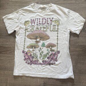 Urban Nation Womens Honey Flowers Distressed Short Sleeve T-shirt Off White XL